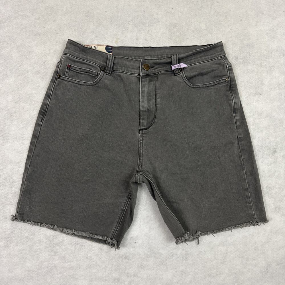 Marine Layer Jean Shorts Mens 34 Gray Cotton Denim Original Slim Raw Hem Coastal
